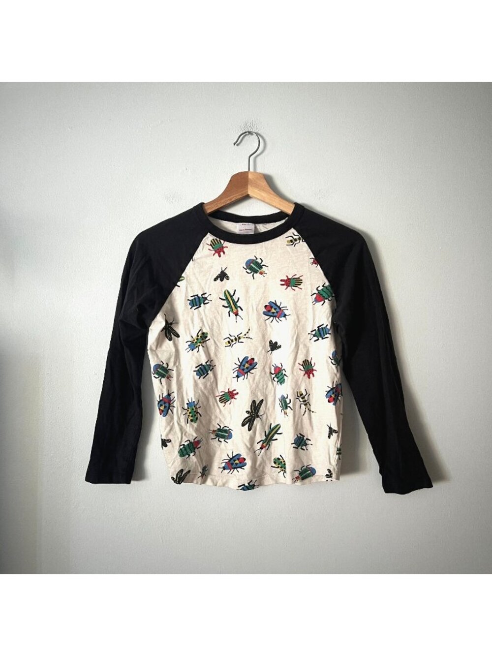 Hanna Andersson Insect Bug Baseball Long Sleeve Tee Shirt Kid's Size 140/10 Year